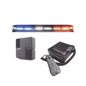 kit de sirena, bocina y torreta de 47", serie 16 con 300 leds, dual color, frente: rojo/blanco, azul/blanco, trasero: rojo/Ámbar, azul/Ámbar