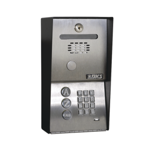 audioportero telefónico dks con directorio / 100 números telefónicos / control para 2 puertas / gabinete para sobreponer / marcación a 16 digitos / linea análoga o digital