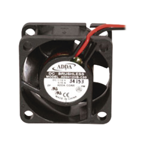 ventilador axial, sin escobillas de 40 x 40 x 20 mm, rodamiento de baleros, cables de 30 cm, 12 vcc, 100 ma, 8.8 cfm.