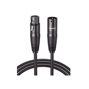 cable para micrófono xlr tipo canon macho a hembra | 5 metros plug & play | anti interferencias | triple blindaje | alta calidad | color negro