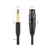 cable para micrófono plug 6.35 mm (1/4 inch) macho a xlr canon hembra / núcleo de cobre / 5 metros / alta calidad / color negro