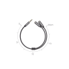cable adaptador/divisor de audio de 3.5mm macho a 2 terminales de 3.5mm hembra / 25 cm de longitud / cable tpe / color negro