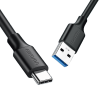 cable usb a a usb c | 2 metros | carga y sincronización de datos | carga rápida 60w | datos 5 gbps | qc 3.0/2.0 | fpc | afc | protección integrada | duradero y flexible| caja abs | cubierta de tpe | color negro.