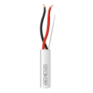 bobina de 152 metros de cable / 2 x 18 awg / riser / color blanco / para aplicaciones en alarmas de intrusión, control de acceso, automatización, interfonos, tv porteros, audio y voceo