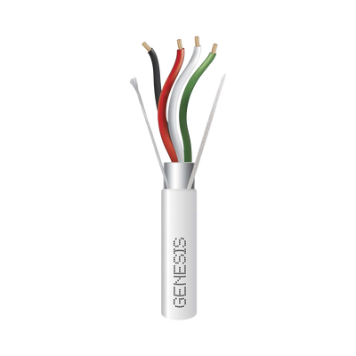 bobina de 305 m de cable 4 x 22 awg blindado / riser / color blanco / para aplicaciones de audio, seguridad y control bobina de 305 m de cable 4 x 22 awg blindado / riser / color blanco / para aplicaciones de audio, seguridad y control