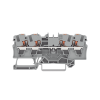 borna de paso para 4 conductores; con tecla; 4 mm²; con orificio de prueba; marcaje lateral y central; para carril din 35 x 15 y 35 x 7,5; push in cage clamp®; 4,00 mm²; gris