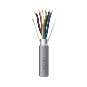 bobina de 152 metros de cable / 6 x 22 awg blindado / riser / color gris / para aplicaciones de audio, seguridad y control