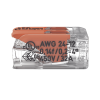 borna de conexión wago 221 412 / palancas de accionamiento / capacidad 4 mm² / transparente / cage clamp® / compatibilidad con cables awg 24 12