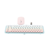 paquete de teclado y mouse | 85 teclas en español | bluetooth y 2.4ghz | mouse ambidiestro | sensor de dpi ajustable | efectos de iluminación del teclado | amplia compatibilidad | color rosa.