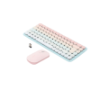 paquete de teclado y mouse | 85 teclas en español | bluetooth y 2.4ghz | mouse ambidiestro | sensor de dpi ajustable | efectos de iluminación del teclado | amplia compatibilidad | color rosa.