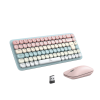 paquete de teclado y mouse | 85 teclas en español | bluetooth y 2.4ghz | mouse ambidiestro | sensor de dpi ajustable | efectos de iluminación del teclado | amplia compatibilidad | color rosa.