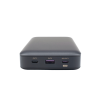 power bank de 20000mah | 3 salidas 100w max. | usb a + 2 usb c | pd 3.0 | qc3.0 | fcp | scp | pantalla inteligente | carcasa ignifuga | color gris | incluye cable usb de 50cm | carga tu laptop de manera segura.