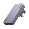 cargador rápido gan 65w ugreen / 2 puertos usb c + 1 puerto usb a / tecnología gan / carga rápida pps pd 3.0 qc 4.0 / compatibilidad universal 100 240v / diseño compacto