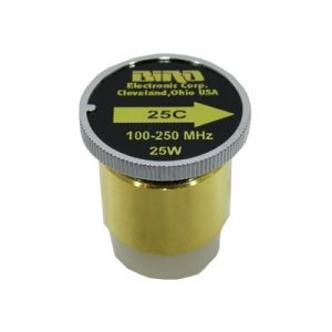 elemento de 25 watt en linea 7/8" para wattmetro bird 43 en rango de frecuencia de 100 a 250 mhz.