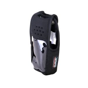 funda de nylon, clip metálico /cinto, capuchón con broches /botones y visor frontal para nx 410k2 y nx 411k2.