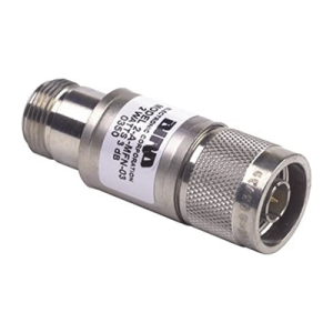 atenuador en línea de 6 db, 2 watt máximo, cd 4 ghz, conectores n macho hembra.