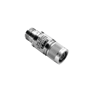 atenuador en línea de 10 db, 2 w. máximo, cd 4 ghz, conectores n macho hembra.