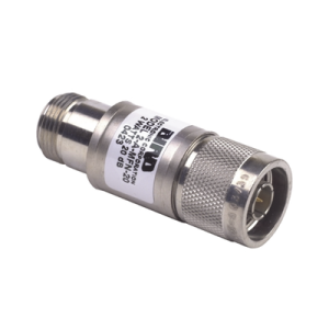 atenuador en línea de 20 db, 2 w. máximo, cd 4 ghz, conectores n macho hembra.