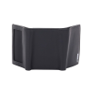 cartera athens negra de piel con compartimento de micromalla para id. doblable en 3 partes con divisor de billetes. pocket wallet
