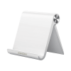 soporte de escritorio para telefono celular / ajustable de 0° a 100° / goma antiarañazos / antideslizante / amplia compatibilidad con dispositivos de 4'' a 7.9'' / plegable / abs / color blanco