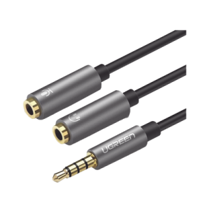 cable divisor en y / de 3.5 mm macho a dos salidas de 3.5 mm hembra / ctia, trs / núcleo de cobre / tpe / longitud 20 cm / ideal para separar el micrófono de los auriculares