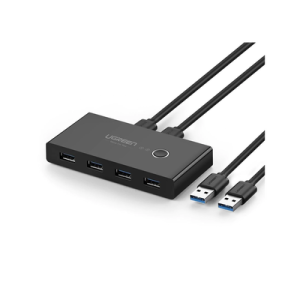 conmutador usb para compartir 4 puertos usb 3.0 a 2 pc Ìs | cambio mediante botón | incluye dos cables usb de 1.5 m | abs | permite que 2 usuarios compartan 4 dispositivos periféricos usb3.0, como una impresora, un escáner, etc.