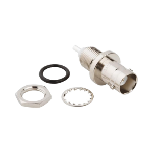 conector bnc hembra para chasis en doble d plano, 4 ghz, amphenol ug 657/u, níquel/ plata/ teflón.