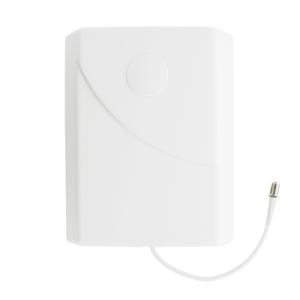 antena tipo panel de montaje en pared, multibanda 700 960 mhz/ 1710 2170 mhz, 75 ohm, conector f hembra.