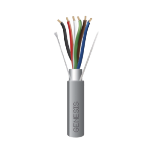 bobina de 305 metros de cable 6 x 22 awg / blindado / plenum de color gris / aplicaciones de audio, seguridad y control