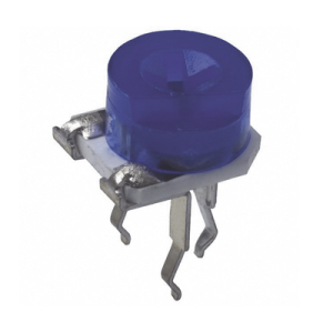potenciómetro trimpot redondo de 6 mm, 1 mega ohm, 1 vuelta, 0.2 watt, montaje horiz. y ajuste vert./ pcb.