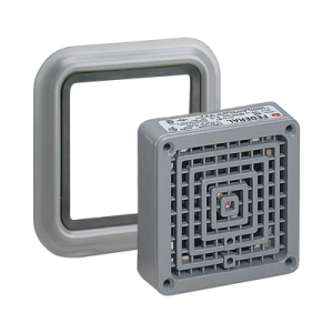 bocina vibratone® con placa de ajuste de hasta 110 db, listado por ul y cul, 24 vca, color gris