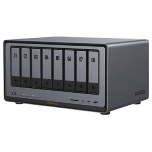nas ugreen nasync dxp8800 plus / intel core i5 1235u 10 núcleos / 8 bahías sata + 2 m.2 nvme / 2 puertos 10gbe / thunderbolt 4 / hdmi 8k / ddr5 expandible 64gb / pcie 4.0 x4
