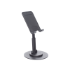 soporte para teléfono celular giratorio | 360° de rotación | angulo ajustable | altura ajustable 17 20cm | antideslizante | ejes giratorios de alta precisión| plegable | aluminio | color gris
