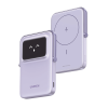 power bank inalambrico | 5000mah | 7.5w | con emojis de estado | carga rápida usb c bidireccional | pantalla tft inteligente | 13 niveles de proteccion | con holder | color purple.