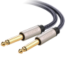 cable de audio mono 6.35mm (1/4") macho a 6.35mm (1/4") macho / 10 metros / núcleo de cobre / blindaje interno / nylon trenzado / color negro