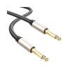 cable de audio mono 6.35mm (1/4") macho a 6.35mm (1/4") macho / 10 metros / núcleo de cobre / blindaje interno / nylon trenzado / color negro