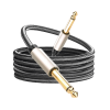 cable de audio mono 6.35mm (1/4") macho a 6.35mm (1/4") macho / 10 metros / núcleo de cobre / blindaje interno / nylon trenzado / color negro