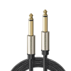 cable de audio mono 6.35mm (1/4") macho a 6.35mm (1/4") macho / 10 metros / núcleo de cobre / blindaje interno / nylon trenzado / color negro