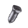 cargador de auto 30w | 2 puertos usb a y usb c | carga rápida | compatible con vehículos de 12 y 24 vcd | pd3.0, qc4.0, scp, pps | indicador led | diseño compacto | chip inteligente | caja de aluminio.
