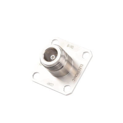 conector n hembra de cambio rápido / wattmetro bird 43, 4304, 4 perforaciones a 18 mm, níquel/ plata/ teflón.​ conector n hembra de cambio rápido / wattmetro bird 43, 4304, 4 perforaciones a 18 mm, níquel/ plata/ teflón.​