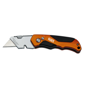 navaja multiusos plegable de uso rudo con botón de expulsión y cortacables.