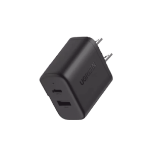 cargador rápido de 2 puertos 20w negro