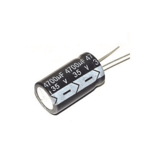 capacitor electrolítico de aluminio, radial de 4700 µfd, 35 vcc, 105 °c, 18 x 36 mm.