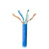 bobina de 305 metros cable par trenzado nivel 5 (cat 5e) / cmr / color azul / 4 pares de conductores sólidos de cobre awg 24 / para aplicaciones de cctv, redes de datos, ip megapixel, control rs485