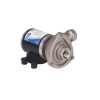 bomba centrifuga cyclone de baja presión a 12 vcd, caudal de hasta 29 gpm, presión máxima de 8.7 psi, en acero inoxidable.