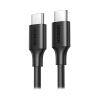 cable usb c a usb c | 1 metro | carga rápida de hasta 60w | transferencia de datos de 480 mbps | pd3.0 | qc 4.0/3.0/2.0 | fpc | afc | duradero y flexible| caja abs | cubierta de tpe | color negro.