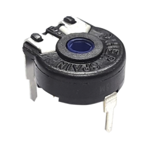potenciómetro de carbón 50k, 0.15w, 10 mm, montaje horizontal, ajuste vertical.