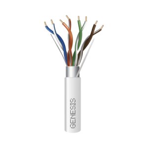 carrete de 305 metros de cable cat5e / calibre 24 awg blindado / plenum / color blanco para aplicaciones de voz y datos