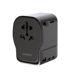 cargador de viaje 65 w, 2c1a, negro y gris