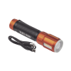 linterna led portátil recargable 500 lúmenes con luz frontal y lateral de trabajo. lámpara con tapa de extremo con imán, usb c